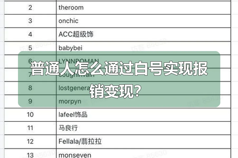 普通人怎么通过白号实现报销变现?
